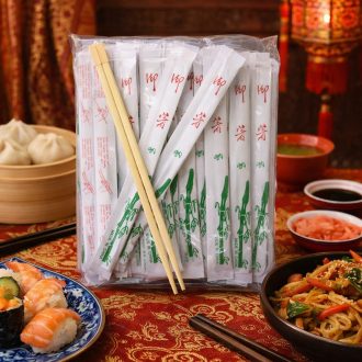   Bambusz evőpálcika páronként külön csomagolva, 100 pár