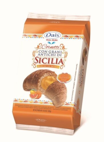 Szicíliai citrusfélékből készült krémmel töltött croissant, 6 db/csomag (300g)