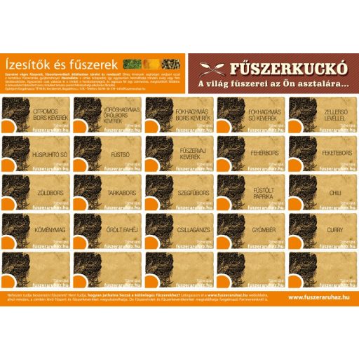 Öntapadós fűszercímke szett