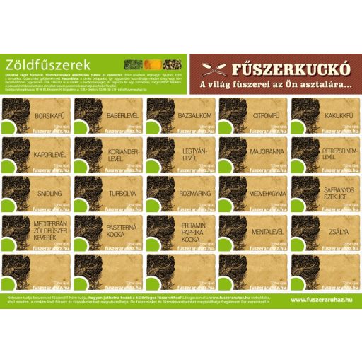 Öntapadós fűszercímke szett