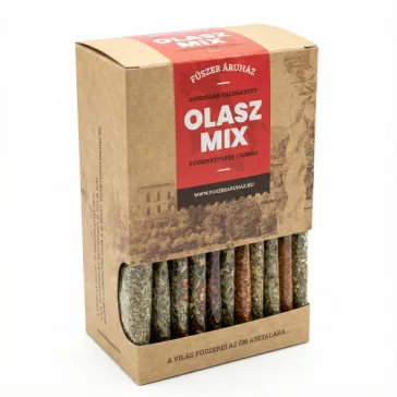  Olasz Mix fűszercsomag 8 féle fűszerkeverékkel - az olasz konyha alapkészlete díszcsomagolásban,  240g