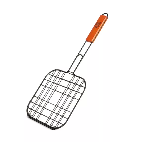Grillező rács húsokhoz fa nyéllel