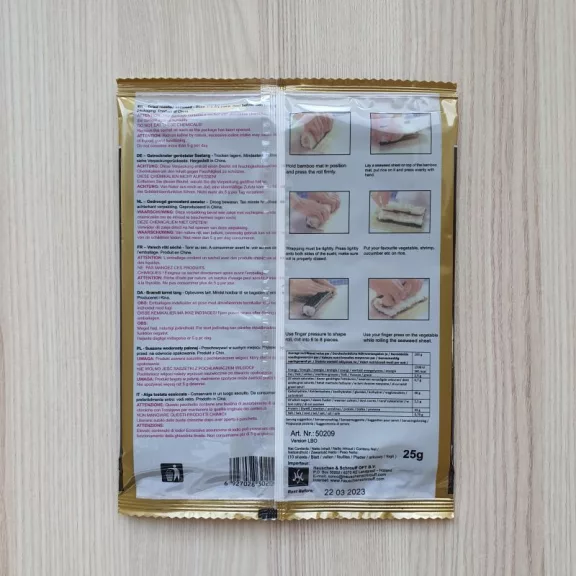 Yaki ori szárított algalapok