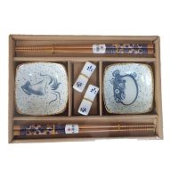 Sushi 4 részes asztali szett evőpálcika tartóval