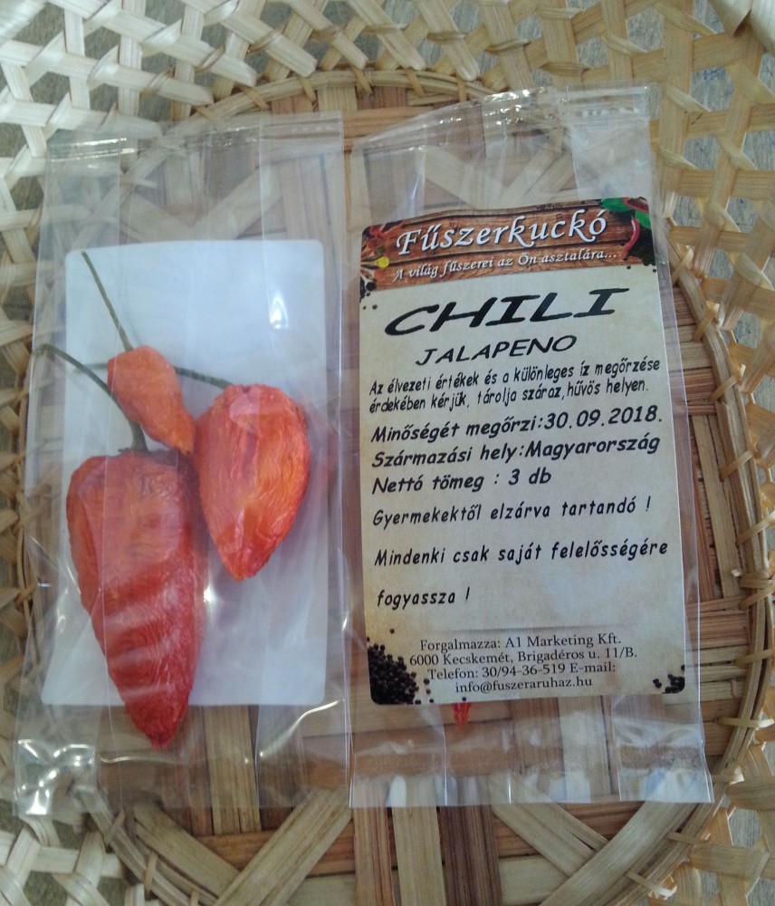 Jalapeno chili, szárított, 3 db Jalapeno chili, szárított, 3 db