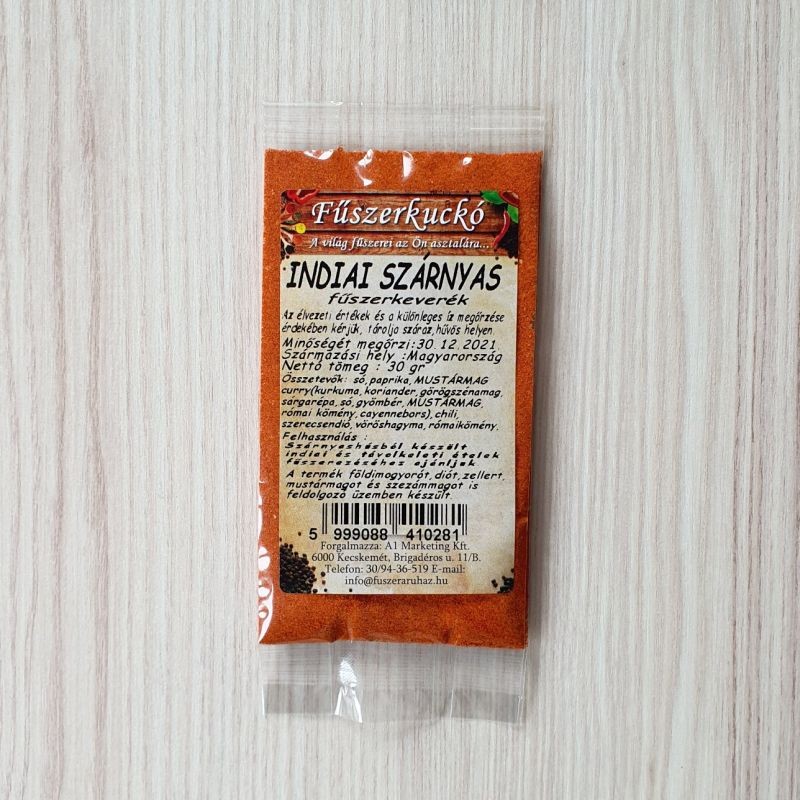 Indiai szárnyas fűszerkeverék 30 g Indiai szárnyas fűszerkeverék 30 g