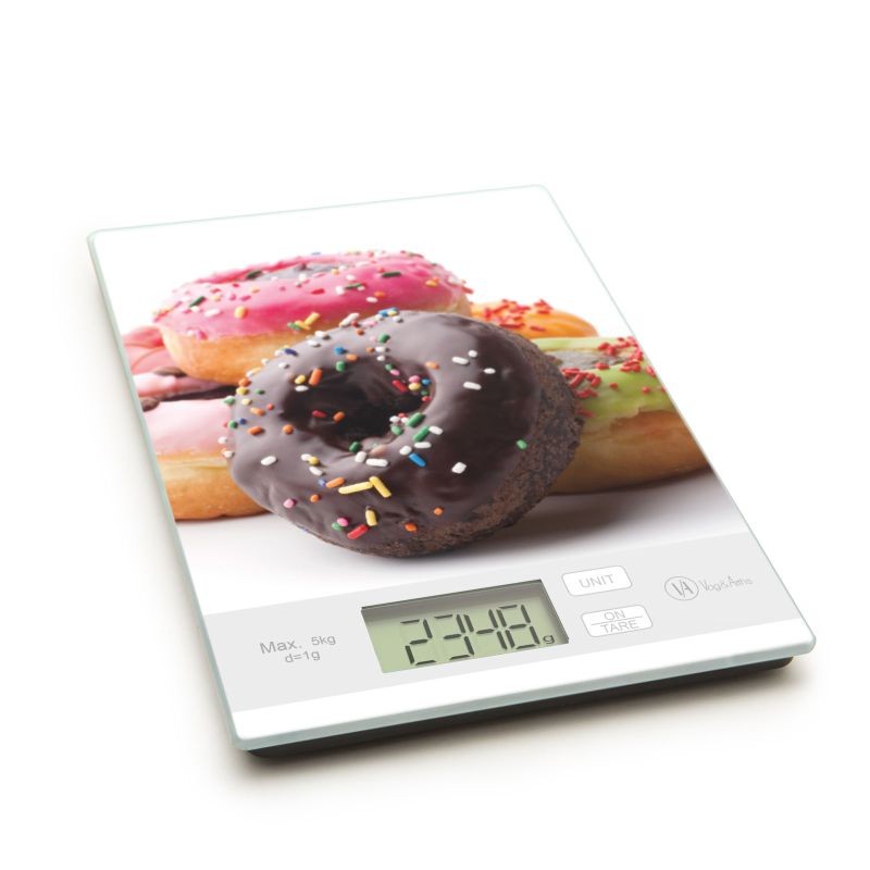 Konyhai mérleg fánkos mintával, 5 kg-os méréshatárral Konyhai mérleg fánkos mintával, 5 kg-os méréshatárral